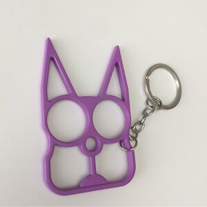 Purple Cat Self Defense Keychain
